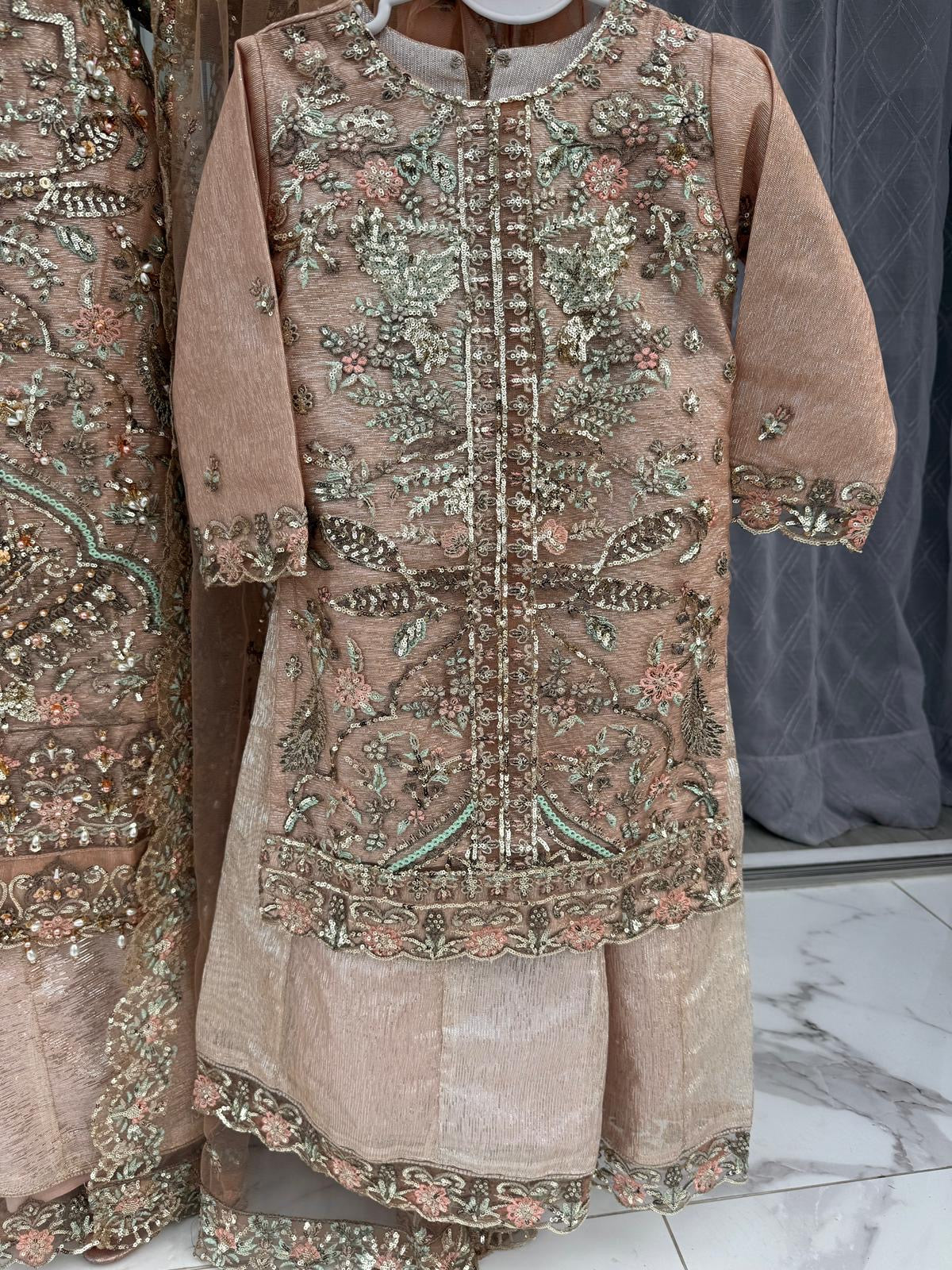 ALAIRA - Handwork embellished net outfit with Sharara