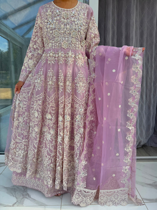 ALAYNA - Embroidered organza maxi partywear dress
