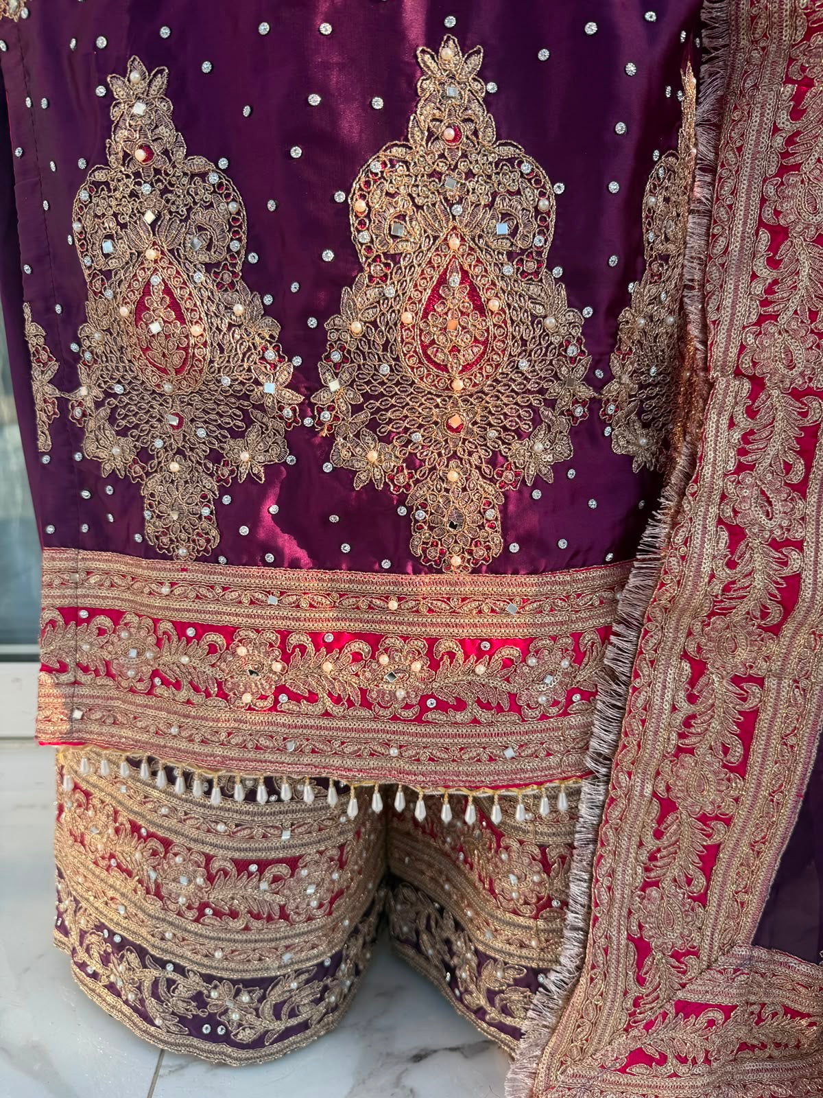 HEERIYE - Luxury embroidered silk kameez with plazo