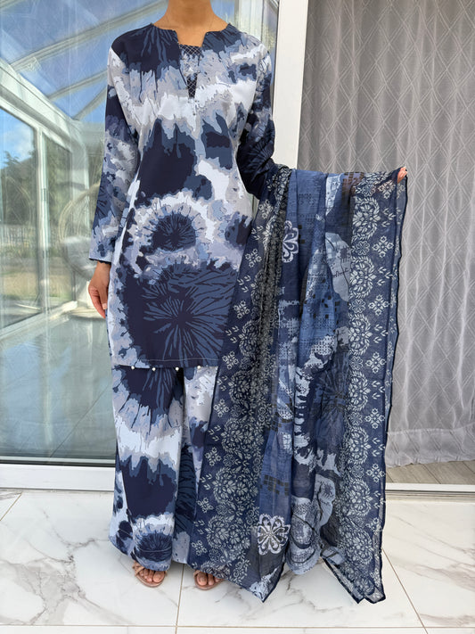 OMBRÉ SILK KHADDER WITH CHIFFON DIGITAL DUPATTA SIMRANS