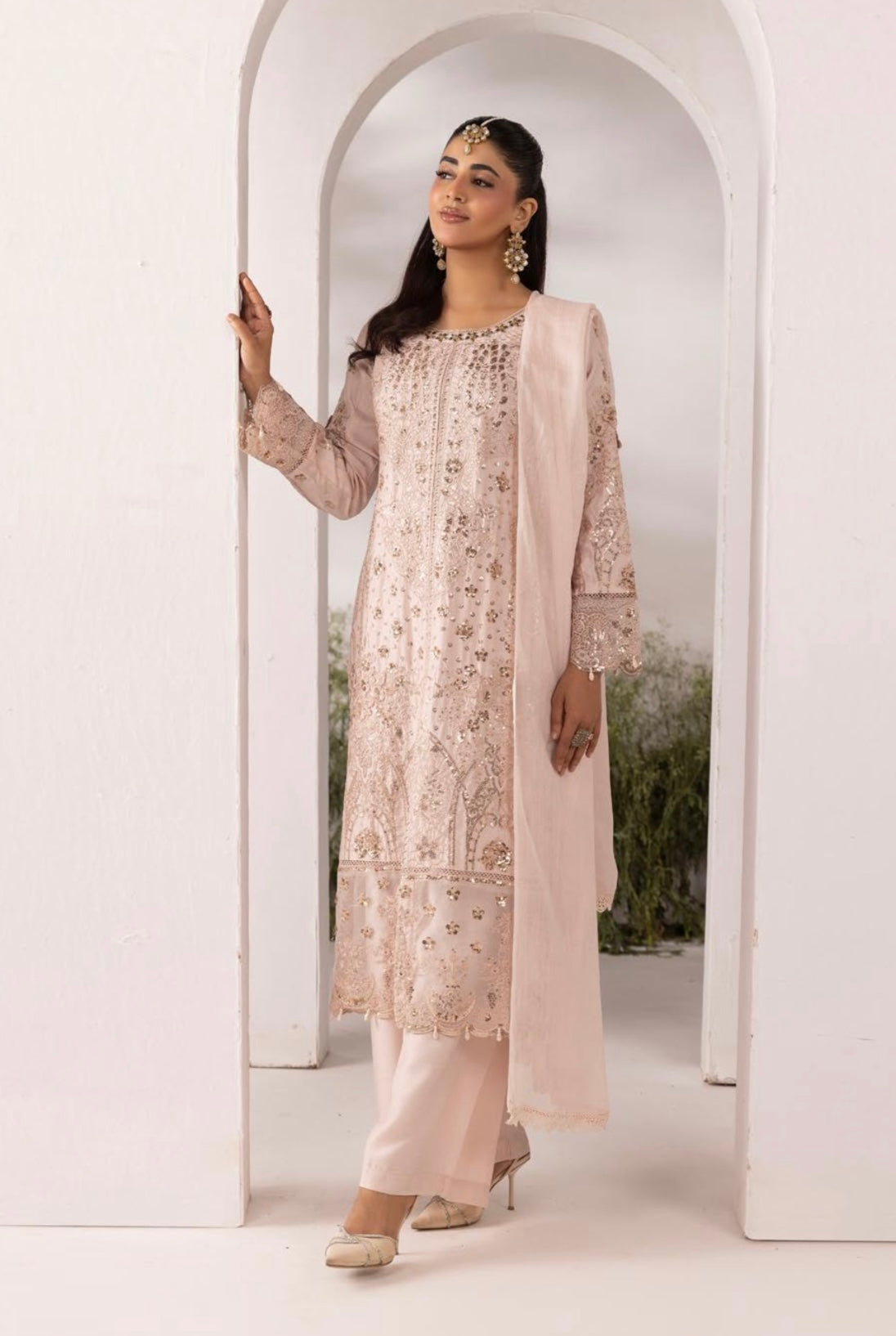 IRSA - Mother/daughter embroidered viscose kameez with plazo