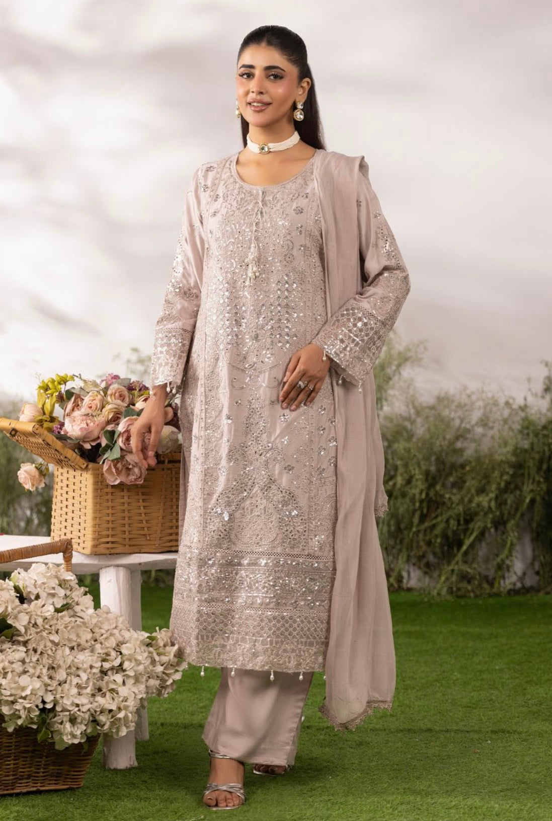 IRSA - Mother/daughter Embroidered viscose kameez with plazo