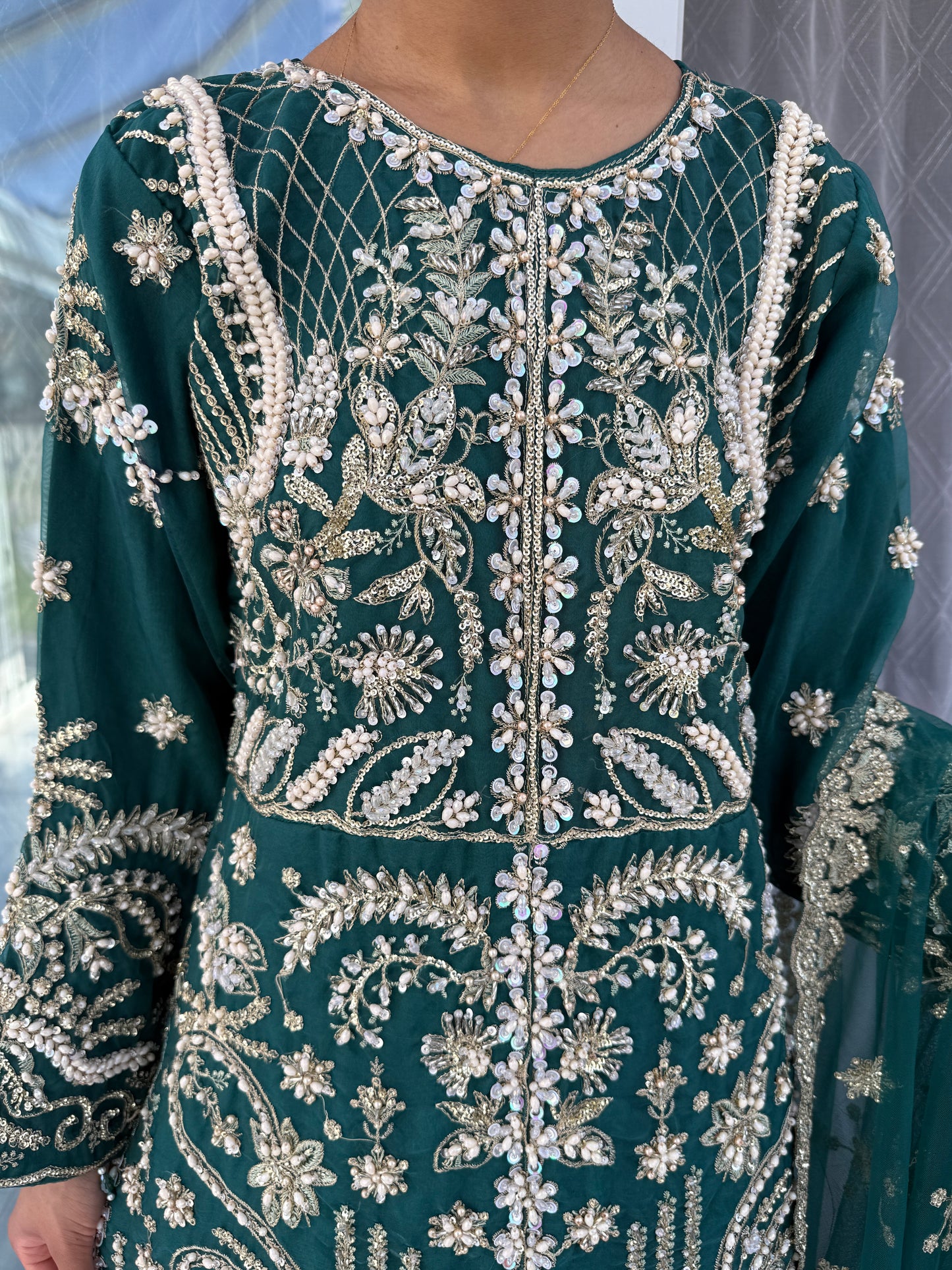 UMAYZA - Embroidered organza outfit with Plazo