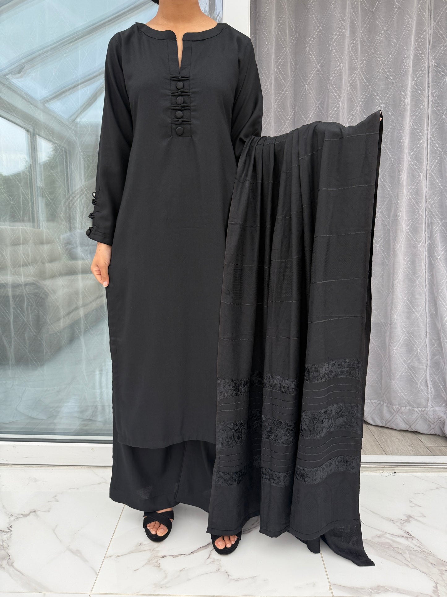 MARIAM DHANAK COLLECTION BLACK