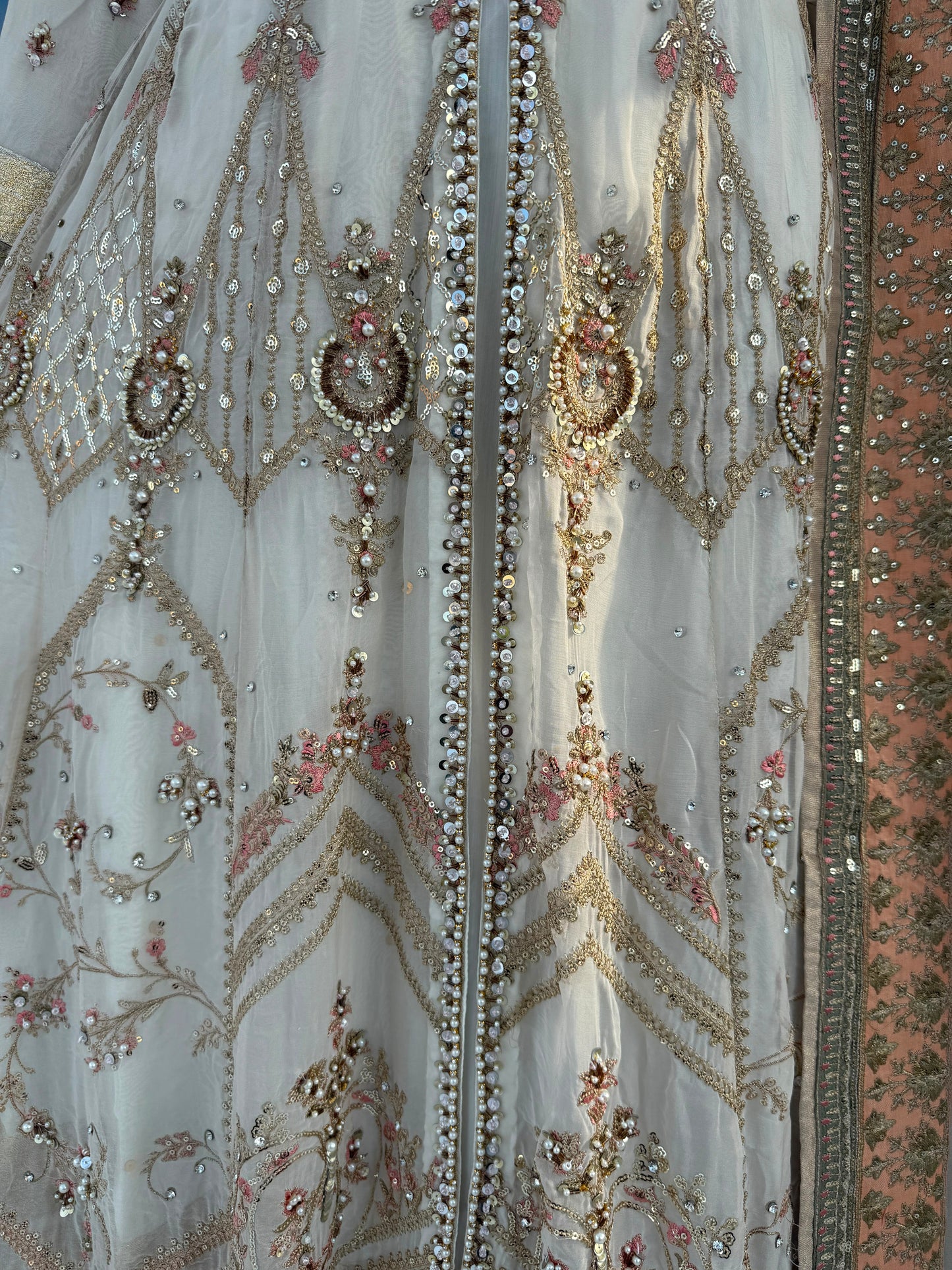 ALIYA - Embroidered chiffon maxi dress with handwork detailing