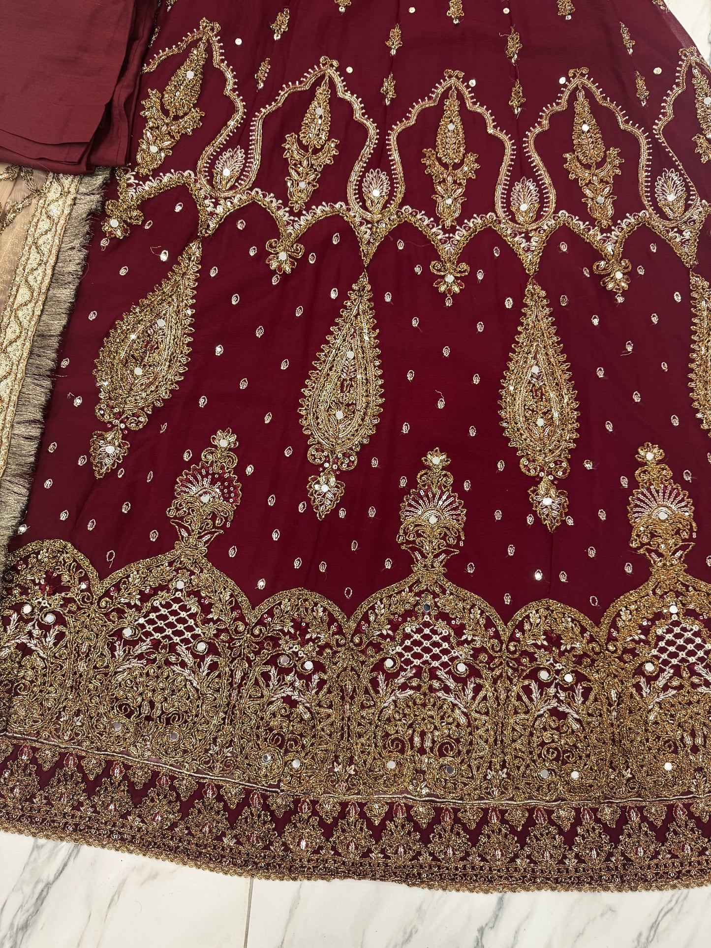 ISHQ - Embroidered chiffon readymade maxi dress