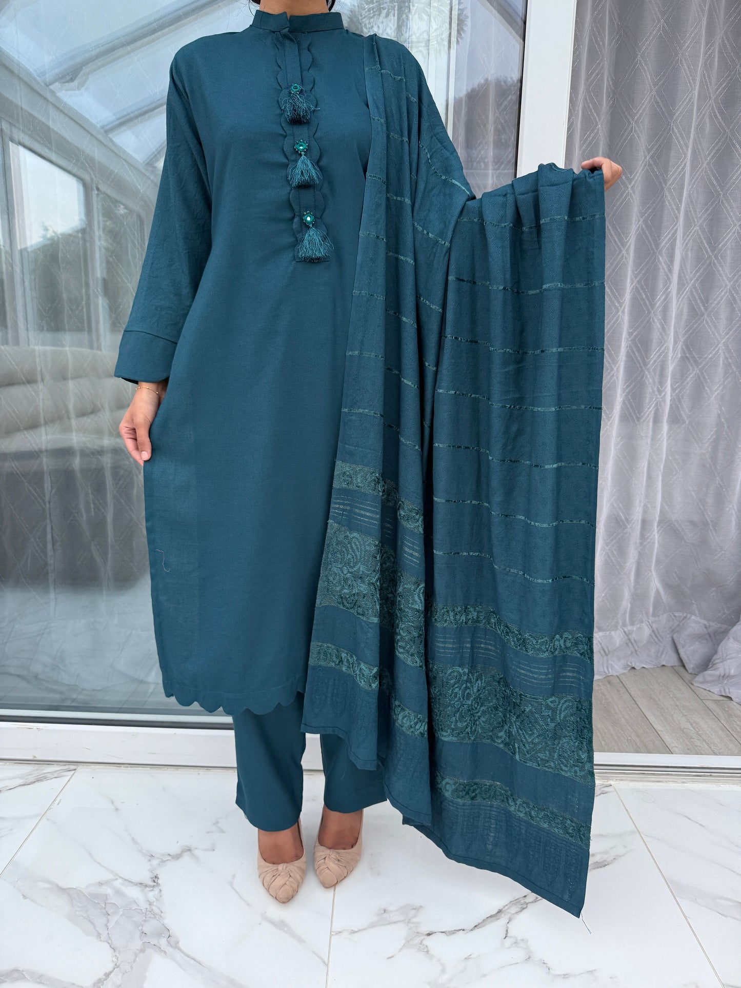 MARIAM DHANAK COLLECTION TEAL