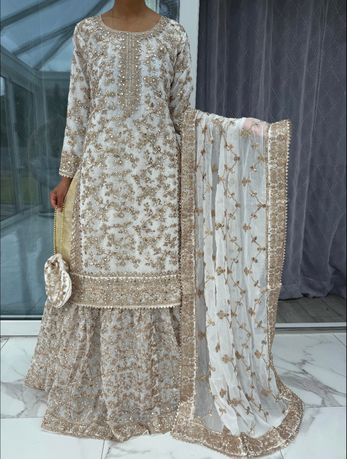 ALISHA - Luxury brocade kameez with brocade lengha