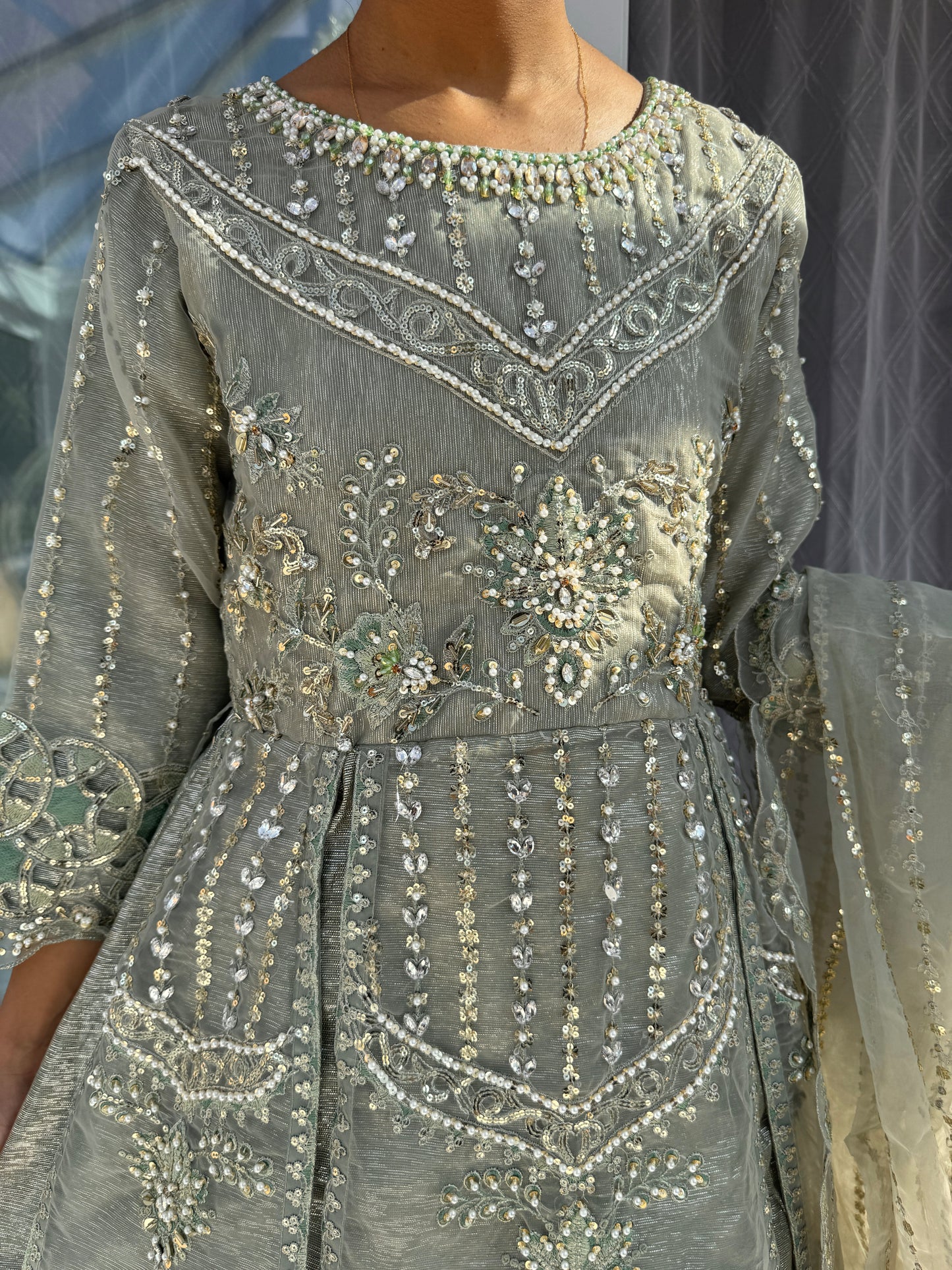 MAYA SAGE - Handwork embellished maxi dress