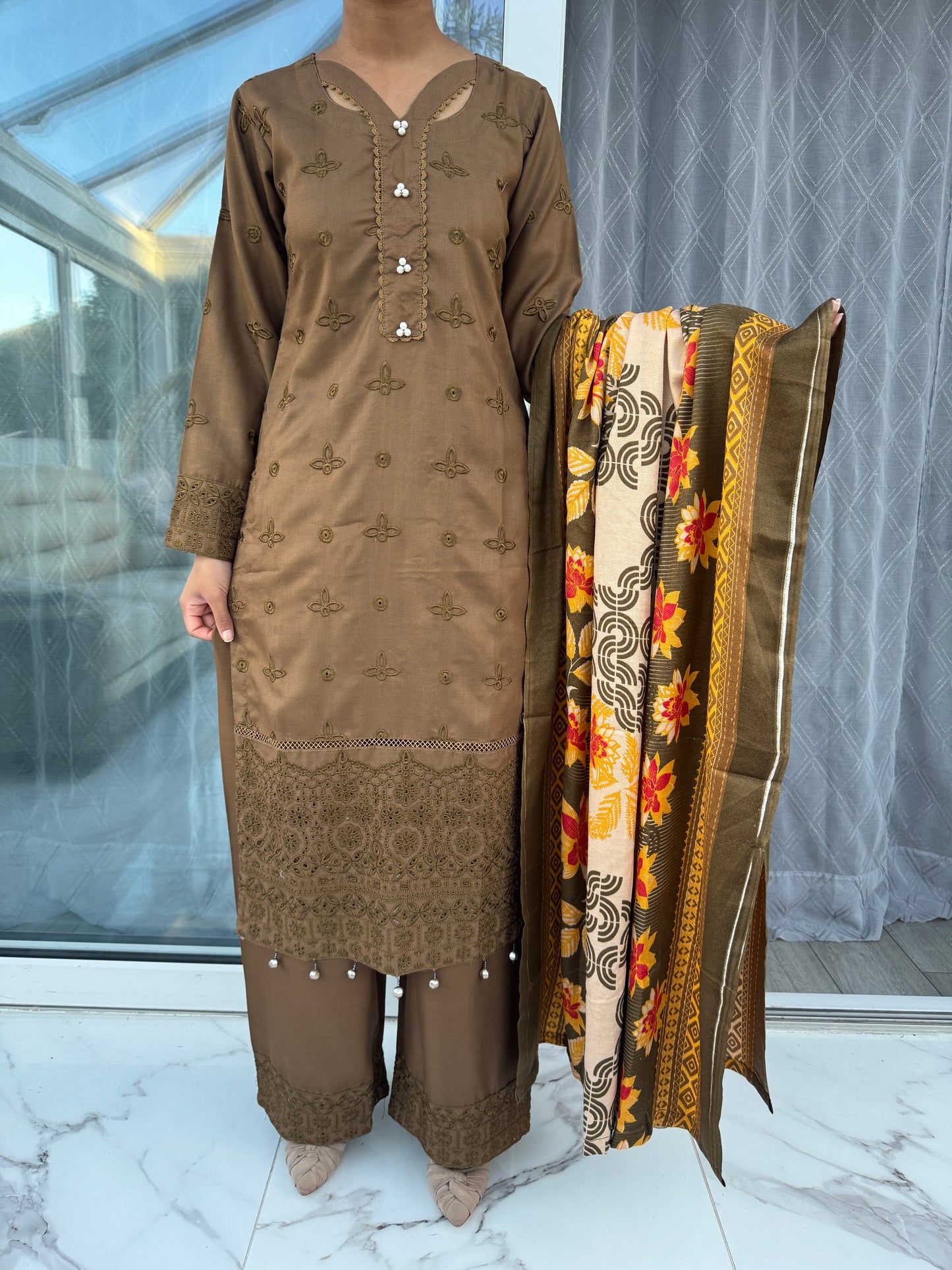 EMBROIDERED DHANAK