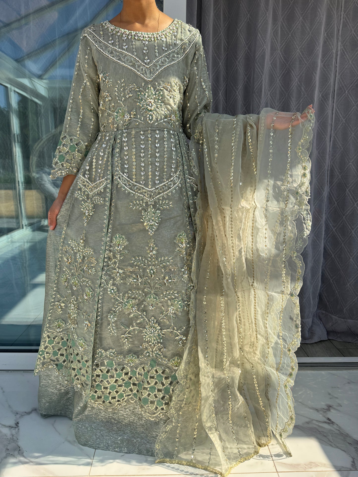 MAYA SAGE - Handwork embellished maxi dress