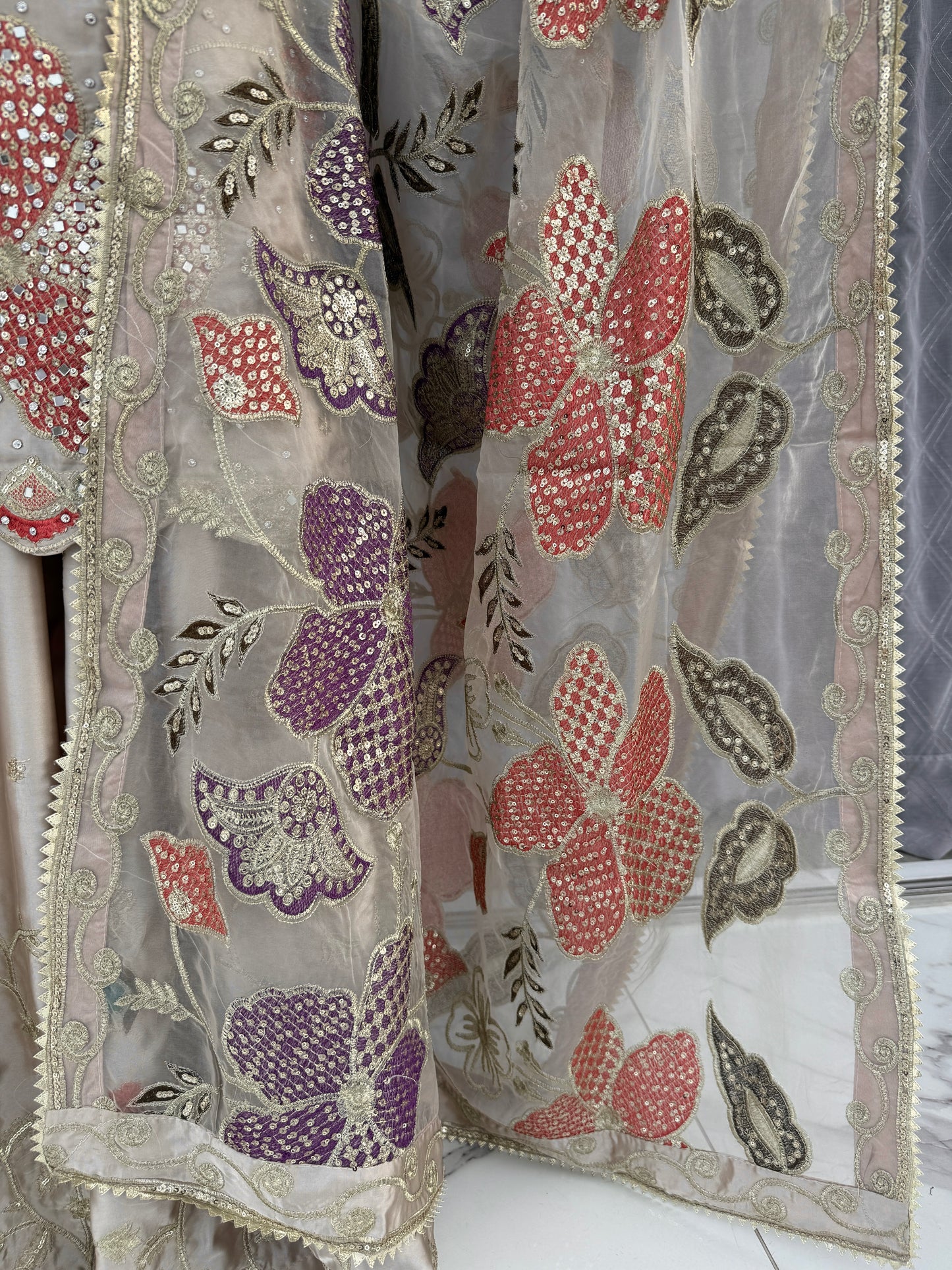 ROOP - Embroidered silk kameez with sharara