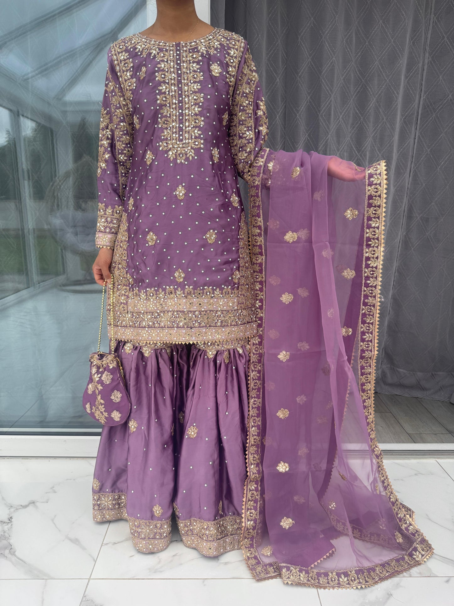 SANIA - Luxury embroidered silk gharara
