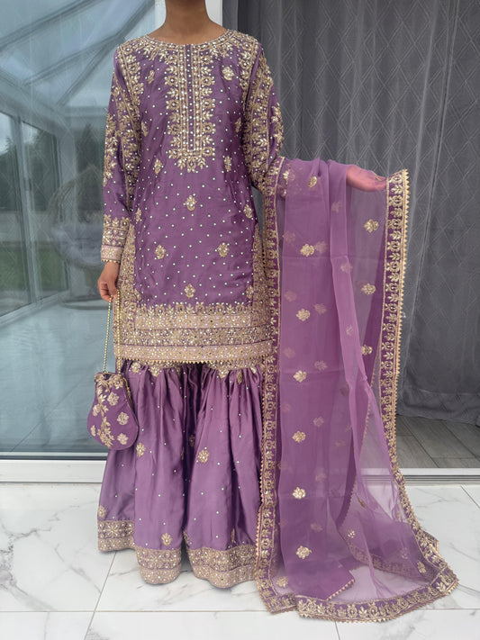 SANIA - Luxury embroidered silk gharara