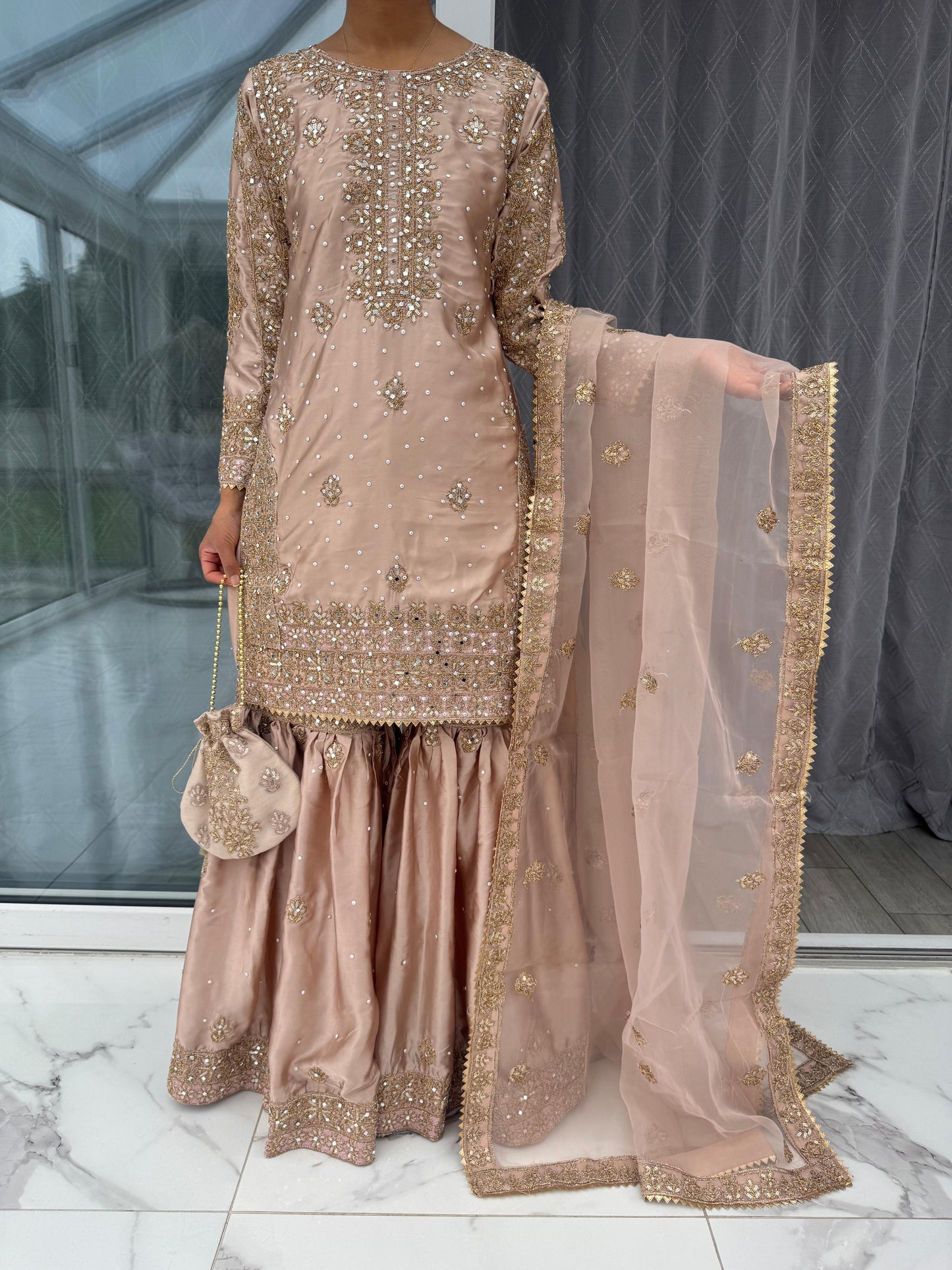 SANIA - Luxury embroidered silk gharara