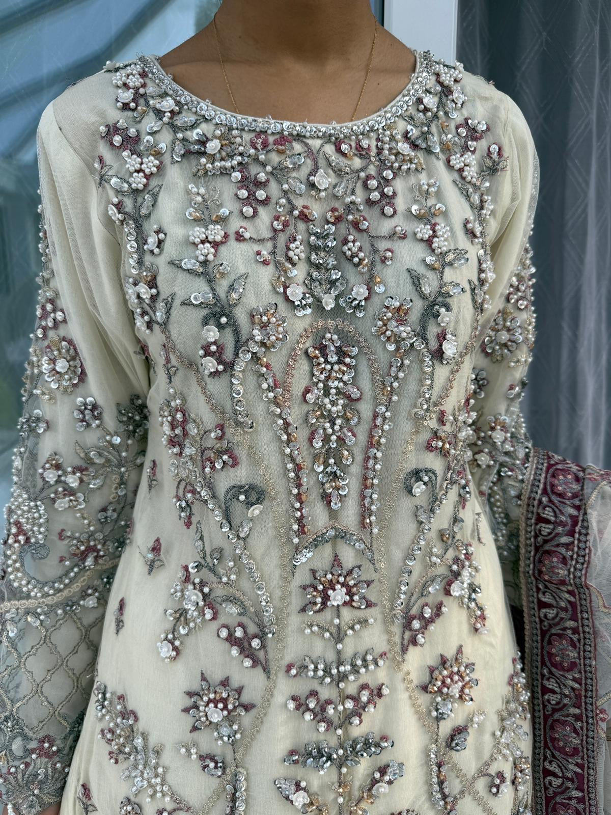 SAMAYA - Heavy embroidered net kameez with Sharara