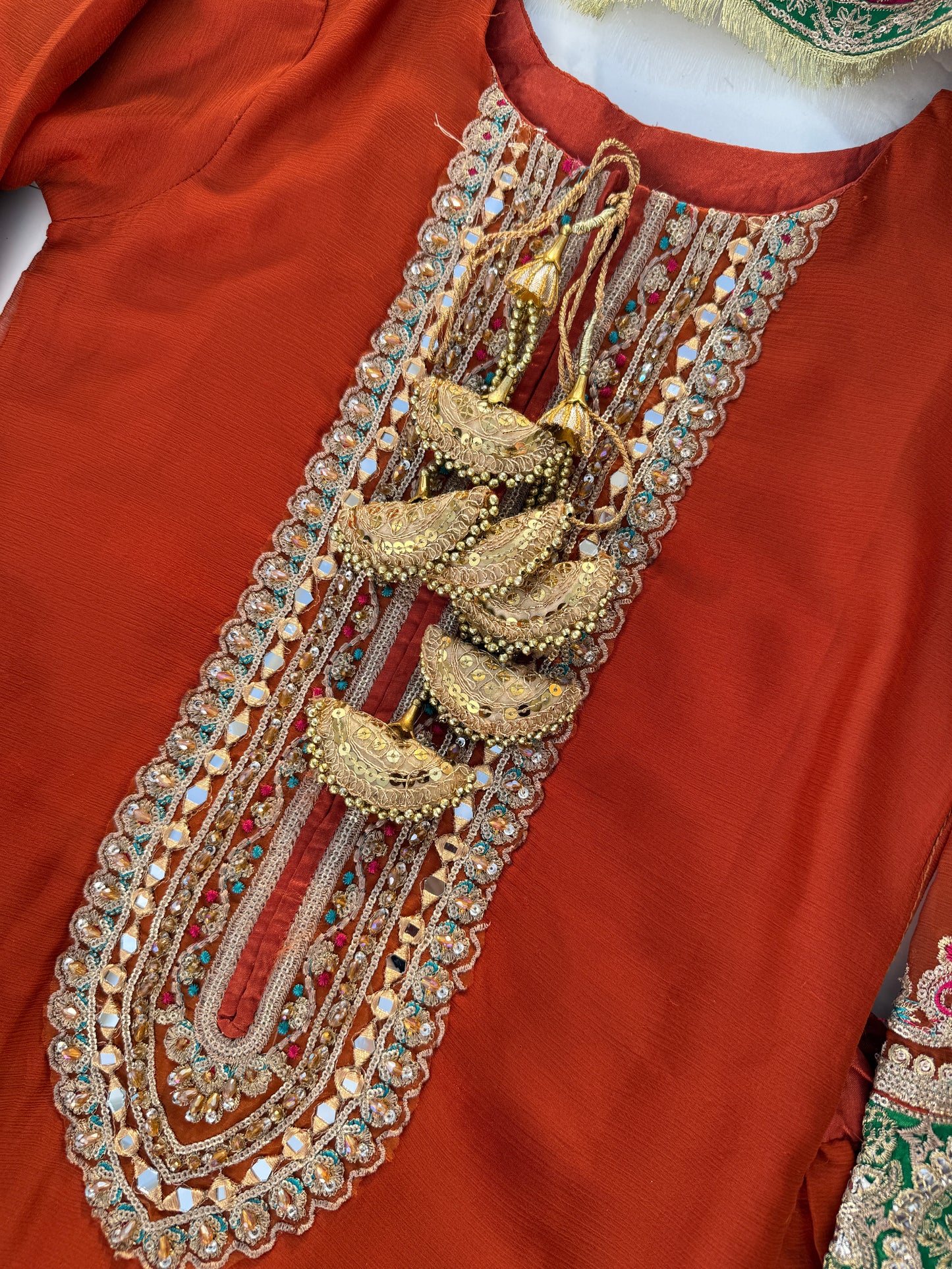 MASTANI - Embroidered chiffon outfit with sharara