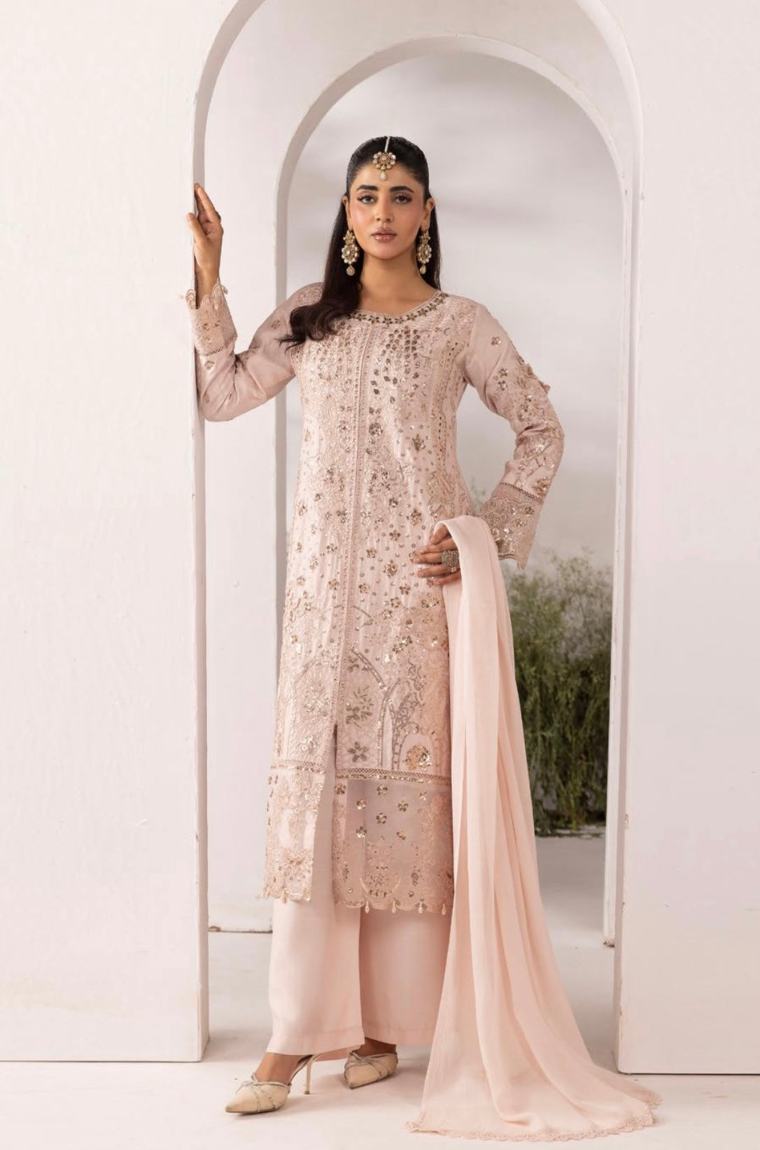 IRSA - Mother/daughter embroidered viscose kameez with plazo
