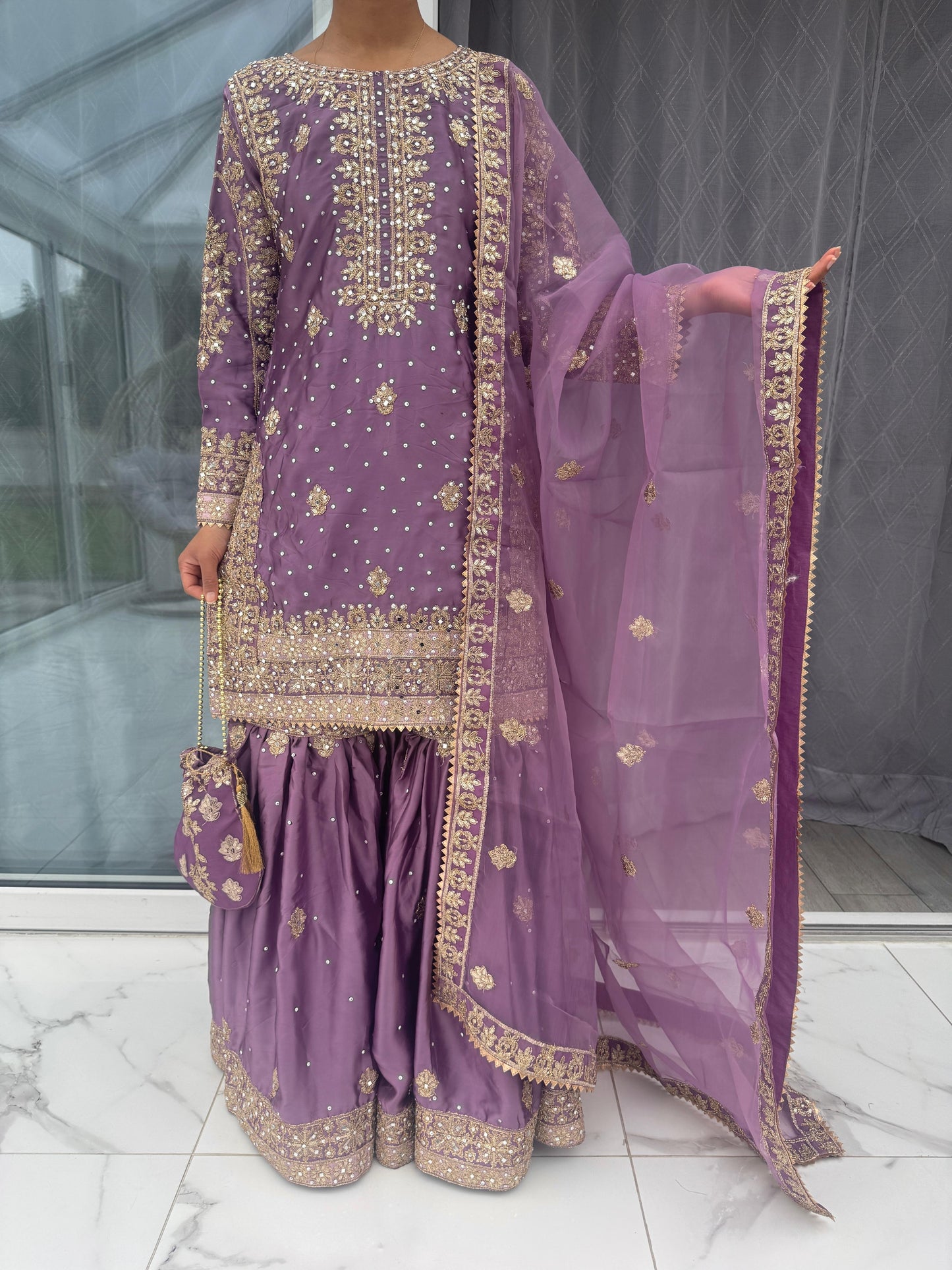 SANIA - Luxury embroidered silk gharara