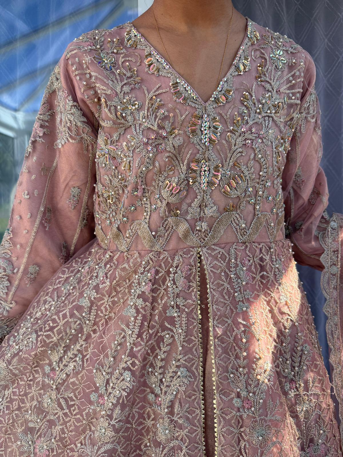 MUSHQ - Embroidered double layered net dress with handwork and pearls