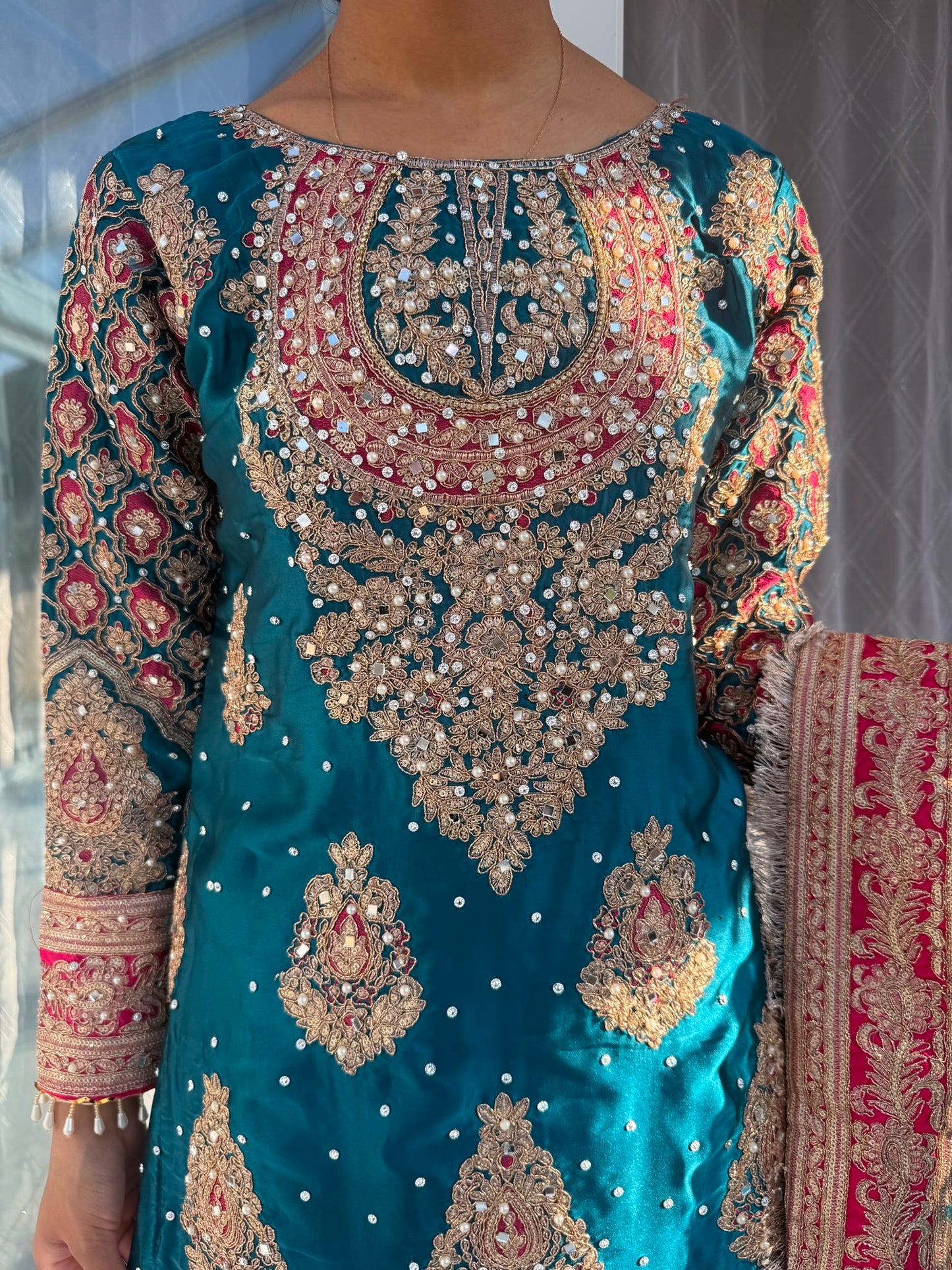 HEERIYE - Luxury embroidered silk kameez with plazo
