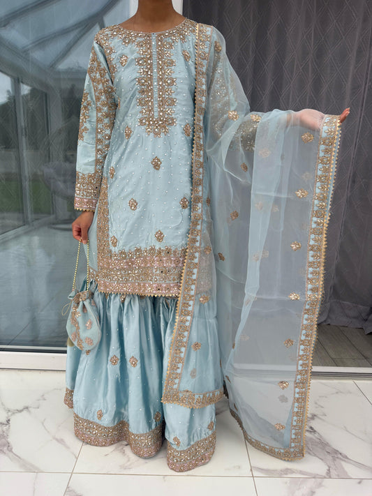 SANIA - Luxury embroidered silk gharara