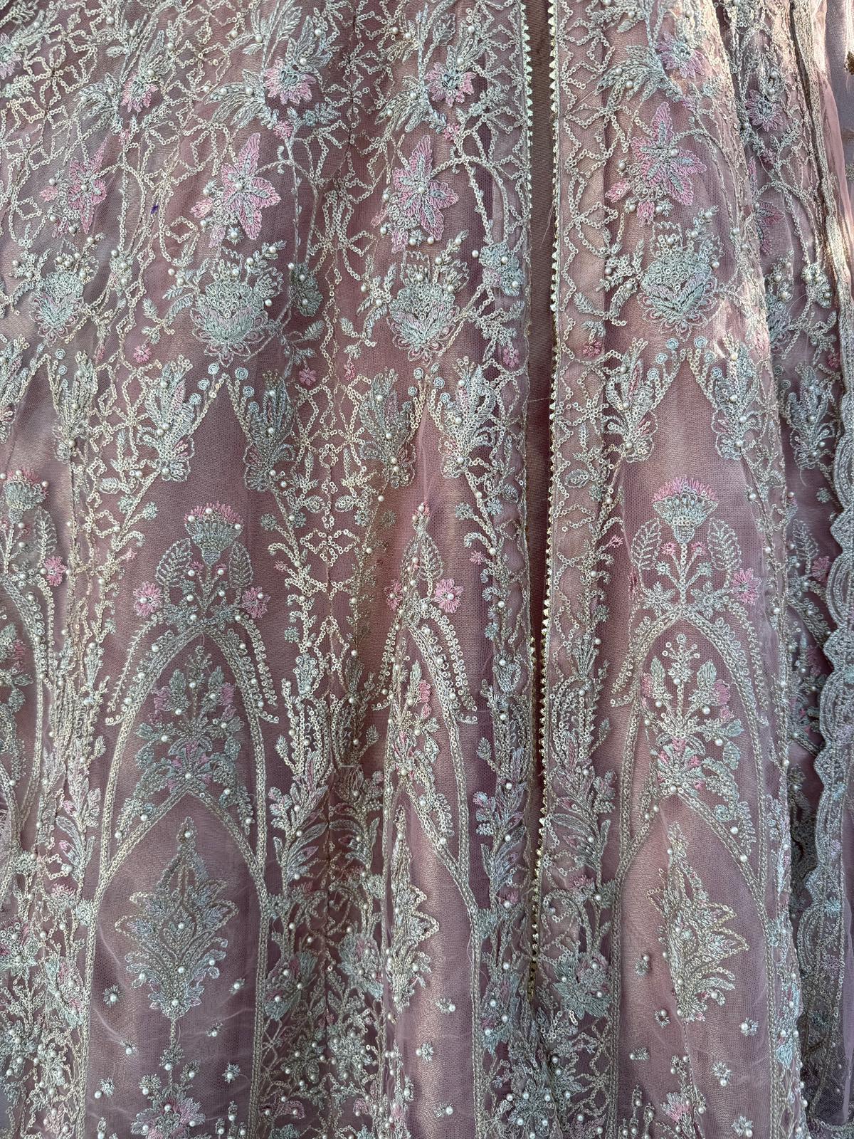 MUSHQ - Embroidered double layered net dress with handwork and pearls