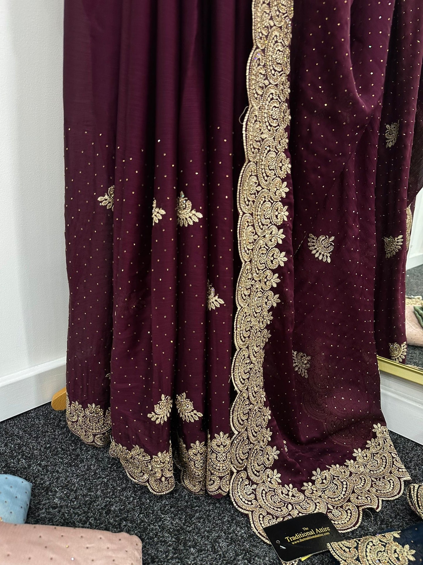 HOORAIN - Stonework Saree