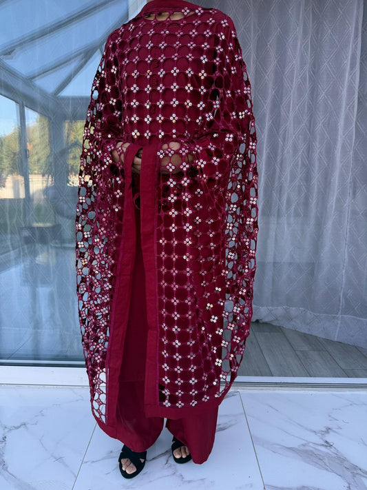 ZAR E NOOR - Winter dhanak outfit with hit foil mirror dupatta