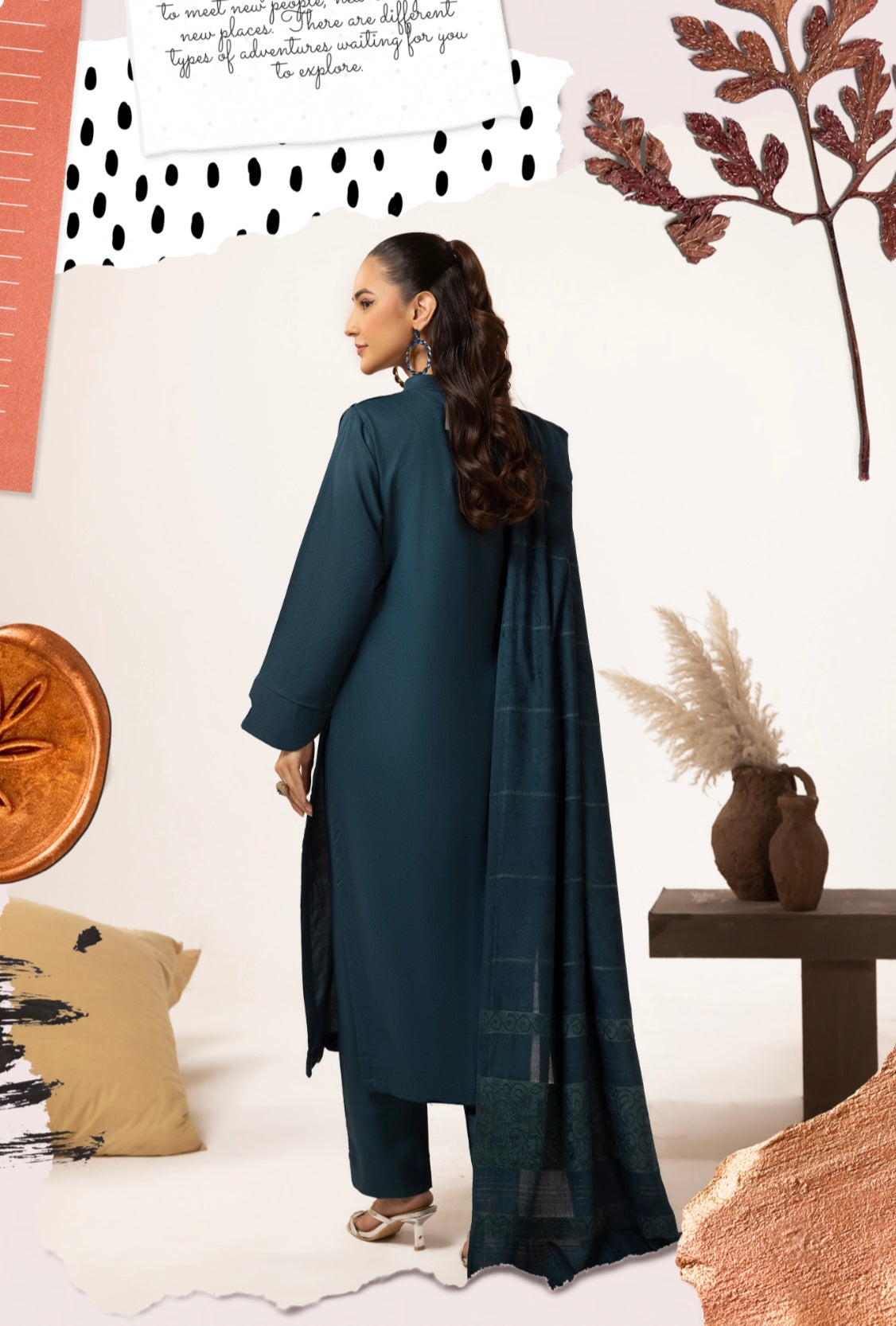 MARIAM DHANAK COLLECTION TEAL