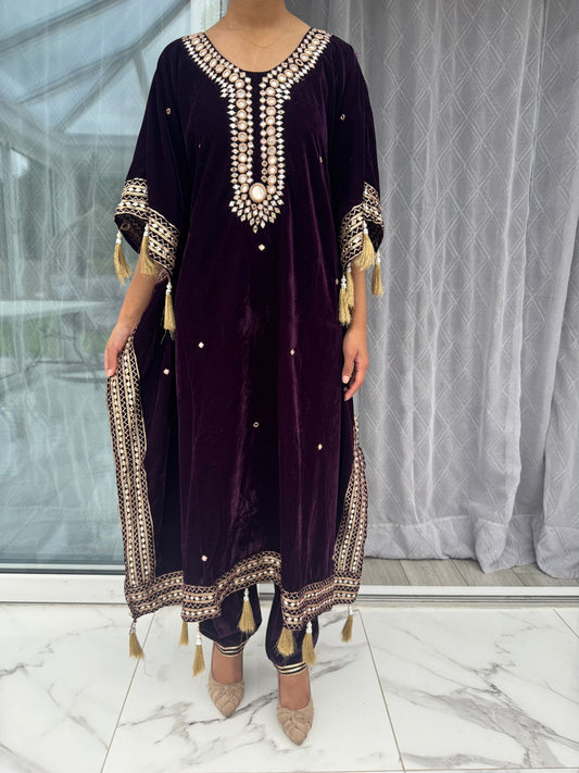 VELVET KAFTAN ONE SIZE UK SIZE 8-16