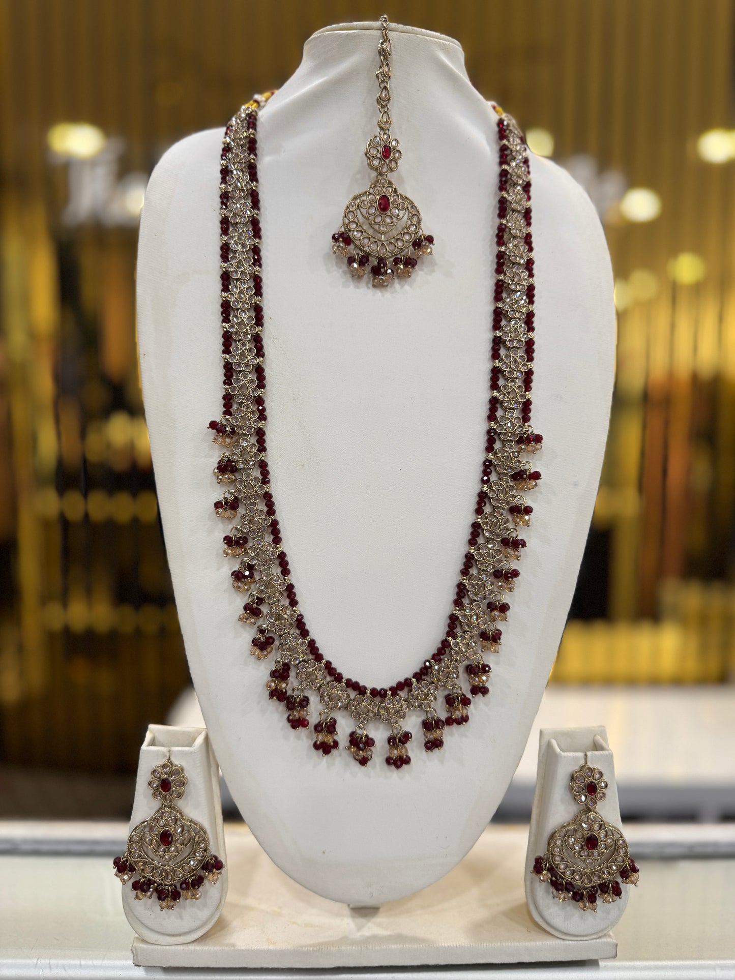 MAHA MAROON - Mala jewellery set