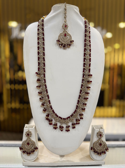 MAHA MAROON - Mala jewellery set