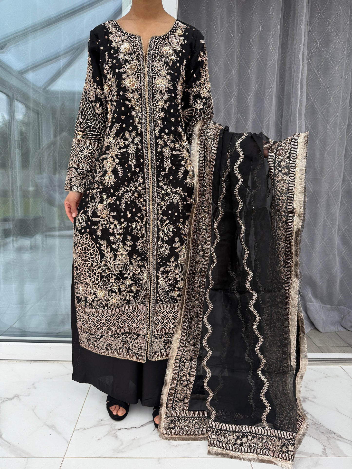 ZIKR-E-YAAR - Embroidered organza readymade outfit