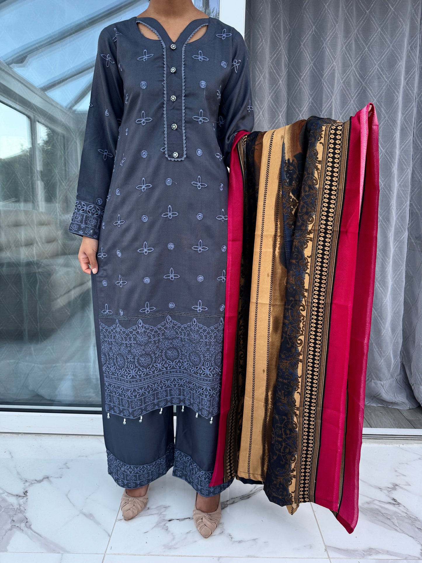 EMBROIDERED DHANAK